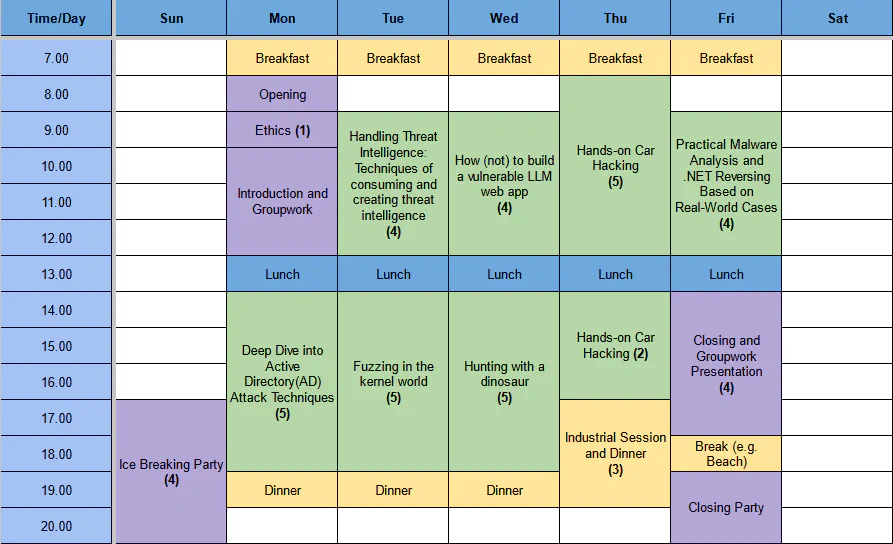 GCC 2024 Schedule