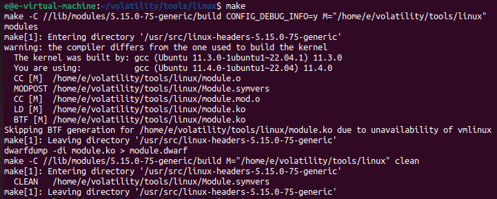 Success Output of Make Command